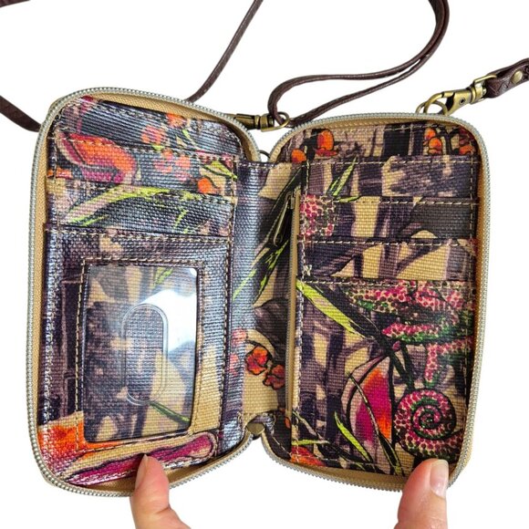 Sakroots Floral Print Mini Crossbody Bag Smartphone Carrier Wallet - Picture 4 of 8